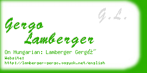 gergo lamberger business card